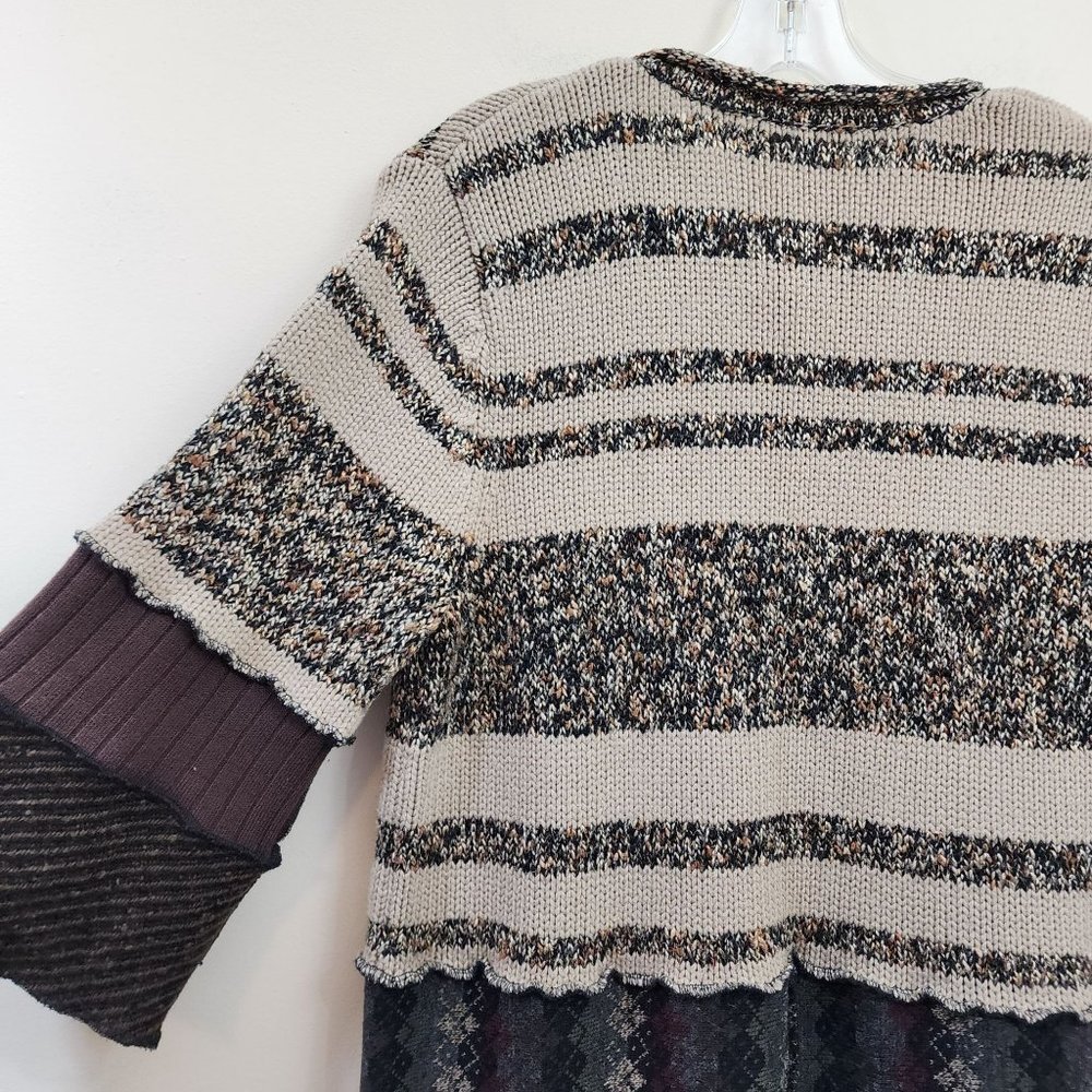 Magpie 1/2 Button Long Boho Patchwork Duster Swea… - image 8